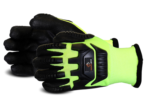 #SNHVTPNVB - Superior Glove® Dexterity® Hi-Viz Winter Nylon Micropore Grip Gloves 